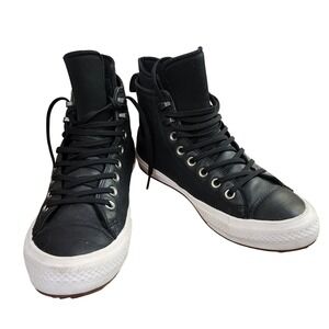 Converse CTAS Leather Waterproof High Top Sneaker‎ Boot Black Women's 10.5